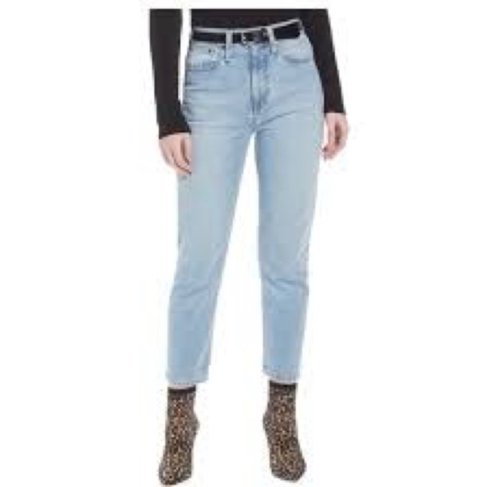 Something Navy High Rise Cigarette Ankle Jeans blue